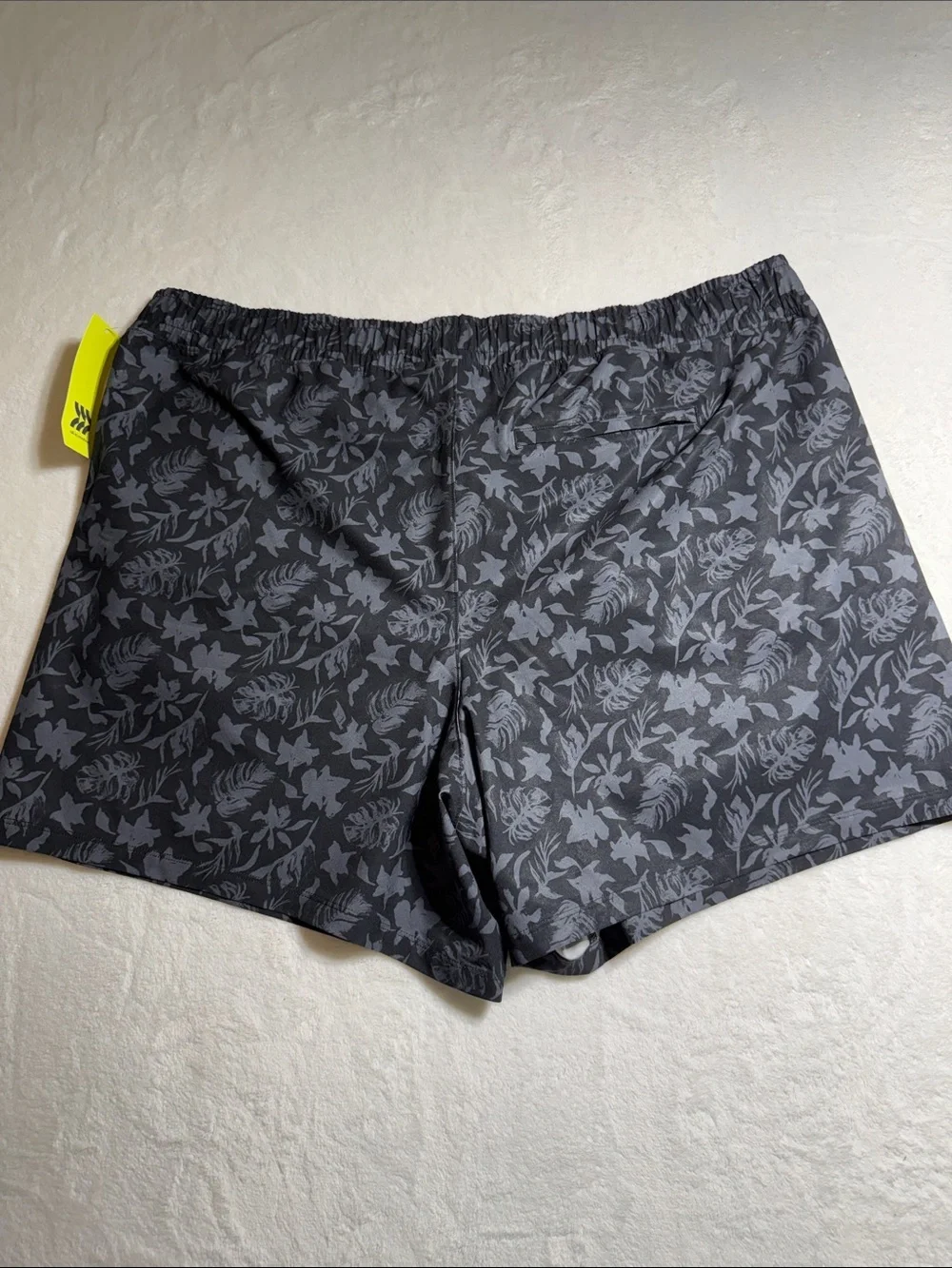 all in motion Black Floral-Print Swim Trunks